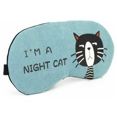 Маска для сна Удачная покупка Im a night cat, голубой