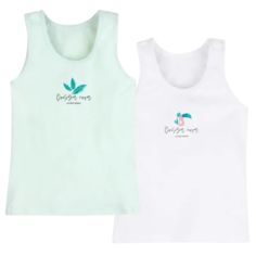 Майка Bossa Nova 2 шт., размер 34, белый/мятный