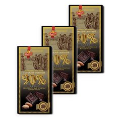 Шоколад Спартак элитный, горький 90%, 90 г, 3 шт.