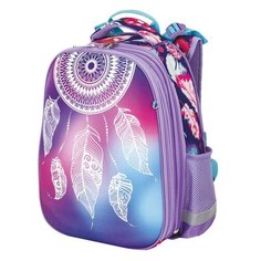 Ранец ЮНЛАНДИЯ EXTRA, с дополнительным объемом, "Feathers", 38x29x18 см, 227841