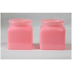 Набор ваза декоративная NinaGlass Квадрато розовый из 2 штук, стекло