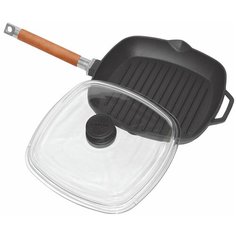 Сковорода-гриль Биол 1026С, 26 см, с крышкой, съемная ручка