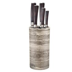 LR05-103 LARA Gray Подставка для ножей универсальная круглая Soft touch
