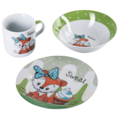 Набор детской посуды, Доляна, Лисенок, 3 предмета