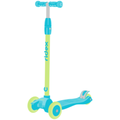 Самокат Ridex 3-колесный Kiko, 120/80 мм, голубой/зеленый