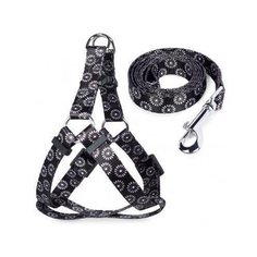 Комплект шлейка и поводок графит,10*260-350мм; 10*1200мм, triol /50/