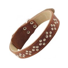 Ошейник 36-770 кожа двойной с украшением гамма /100/ Gamma