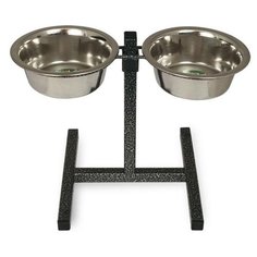 Миска мет 9030 0,18л*2шт на стойке регулируется по высоте Triol