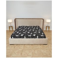 Простыня на резинке, бязь "Всё себе"; Коты;Размер:120 х 200