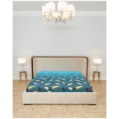 Простыня на резинке, бязь "Всё себе"; Перья;Размер:120 х 200