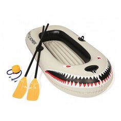 Лодка надувная BESTWAY 196 х 114 см с вёслами и насосом 61108