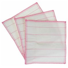 Набор салфеток для мытья посуды Доляна 1860191, белый/розовый