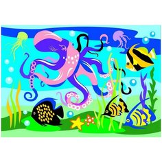 Набор для творчества LORI Картина по номерам для малышей Подводный мир