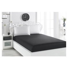 Простыня на резинке KARNA Loft, сатин, 240 х 260 см, черный