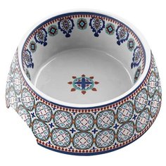 Миска для животных TARHONG "Moroccan", белая с рисунком, 18х18х7.1см (590мл)