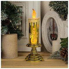 Свеча светодиодная Luazon Lighting Снеговик 20 см золотистый