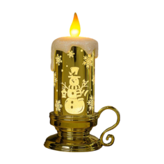 Свеча светодиодная Luazon Lighting Снеговик 15 см золотистый