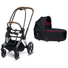Универсальная коляска Cybex Priam III Ferrari (2 в 1), victory black/chrome/brown, цвет шасси: серебристый