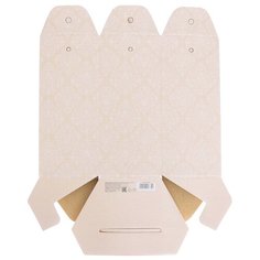 Коробка подарочная Дарите счастье Классический узор 14.8 x 19.5 x 17 см белый/бежевый
