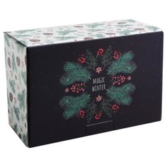 Коробка подарочная Дарите счастье Magic winter 22 x 10 x 15 см black