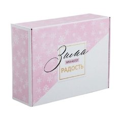 Коробка подарочная Дарите счастье Пусть зима приносит радость 30.7 х 9.5 х 22 см белый/розовый