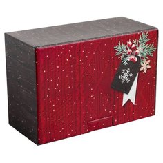 Коробка подарочная Дарите счастье Тепла и уюта 22 × 10 × 15 см красный/коричневый