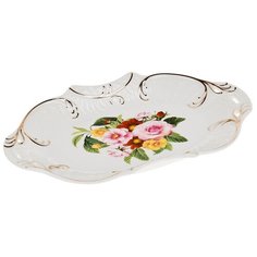 Best Home Porcelain Блюдо Цветочный аромат 21х12.5 белый/розовый/желтый