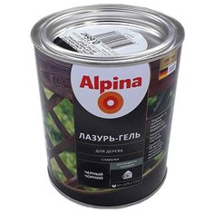 Краска алкидная Alpina Лазурь-гель для дерева полуматовая черный 0.75 л