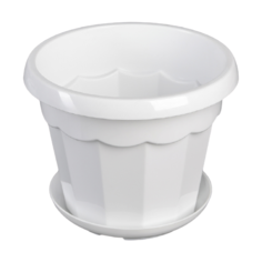 Горшок Доляна с поддоном Эрика 18×18×15 см белый