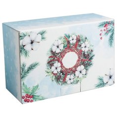 Коробка подарочная Дарите счастье Снежной зимы 22 × 10 × 15 см голубой