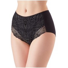 Lowry Трусы слипы макси с кружевом, размер M, черный
