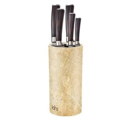 LR05-103 LARA Beige Подставка для ножей универсальная круглая Soft touch