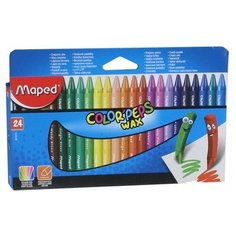 Мелки восковые "Colorpeps Wax", 24 цвета Maped