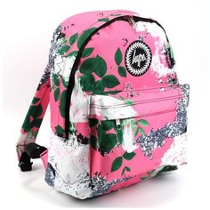 Женский текстильный рюкзак Hype ДТ 001 Листья Розовый