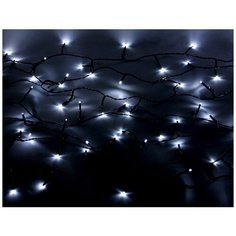 Светодиодная гирлянда НИТЬ ОБЪЕМНАЯ, 80 холодных белых LED ламп, 6м, черный PVC провод, контроллер, уличная, Kaemingk