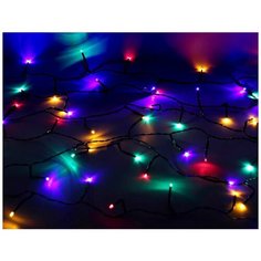 Светодиодная гирлянда нить объемная, 360 разноцветных LED ламп, 27+3 м, черный PVC провод, контроллер, таймер, уличная, Kaemingk