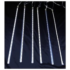 Светодиодная гирлянда тающие сосульки, 180 синих LED ламп, 46смх6шт., 5+5 м, прозрачный провод, уличная, SNOWHOUSE