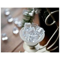 Камушки для декорирования ЛЕДЯНЫЕ КУБИКИ, акрил, прозрачные, 200 г, 2.5х1.8см, (30 шт.), Kaemingk