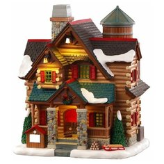 Домик Каштановый коттедж, свет, имитация дыма из трубы, 24.2x23.5x20 см, LEMAX