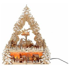 Светильник декоративный лесной городок с LED-огнями, 40х9х32 см, батарейки/адаптер, Sigro