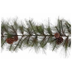 Гирлянда хвойная сосновая с шишками, хвоя - леска, 270х33 см, Kaemingk