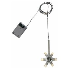 Светодиодная подсветка для плафонов-звёзд, прозрачная, 12 тёплых белых LED-огней, таймер, батарейки, 8.5х14 см, провод 1.5 м, STAR trading