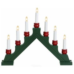Светильник рождественский декоративный KARIN (зелёный) на 7 свечей, 42х35 см, STAR trading