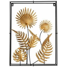 Настенное интерьерное украшение АРИАНА, металл, золотое, 5х33х45 см, Boltze