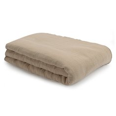 Покрывало легкое из хлопка бежевого цвета с контрастной каймой из коллекции Essential Tkano