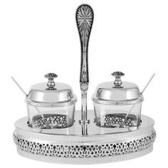 Вазочки для джема Regent "Британи", крышки, ложки, 21х14х21 см (RE-C3070C.S1)