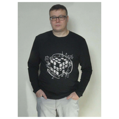 "Лонгслив мужской ""Кубик Рубика" черный размер 50-52 КУЯКЪ