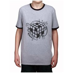 "Футболка мужская с манжетами "" Кубик Рубика"", серая, размер 48 КУЯКЪ
