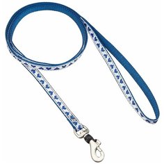 Поводок с защитным механизмом для карабина для собак. Размер 2S. Синий. Рисунок «сердечки» Japan Premium Pet