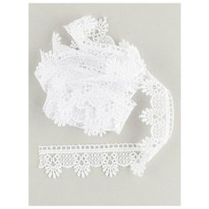 Кружево-гипюр 25 мм. (2,0 м.), арт.TR.3058A, IDEAL, 1 белый